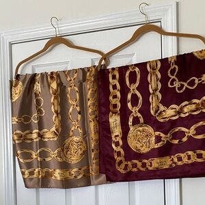Dennis Basso 2 -Gold Chain Patterned Scarves